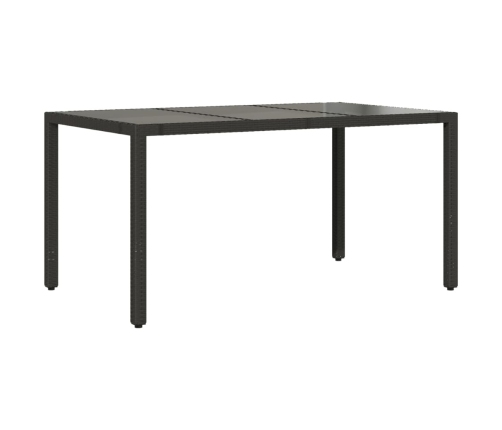 Set de muebles jardín 5 pzas con cojines ratán sintético negro