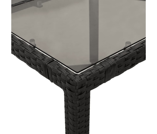 Set de comedor de jardín 7 pzas y cojines ratán sintético negro