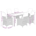 Set de comedor de jardín 7 pzas y cojines ratán sintético negro