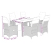 Set de mesa y sillas jardín 7 pzas con cojines ratán PE marrón