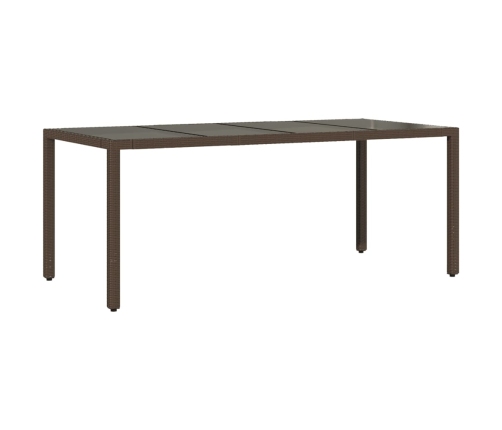Set de mesa y sillas jardín 9 piezas y cojines ratán PE marrón