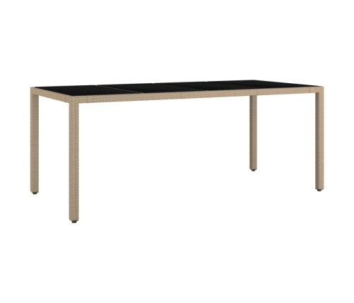 Set de mesa y sillas de jardín 7 pzas y cojines ratán PE beige