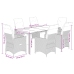 Set de mesa y sillas de jardín 7 pzas y cojines ratán PE beige