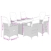 Set de mesa y sillas de jardín 7 pzas y cojines ratán PE beige