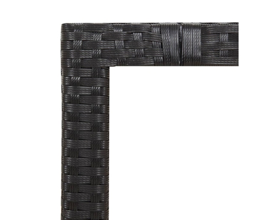 Set de mesa y sillas de jardín 7 pzas y cojines ratán PE negro