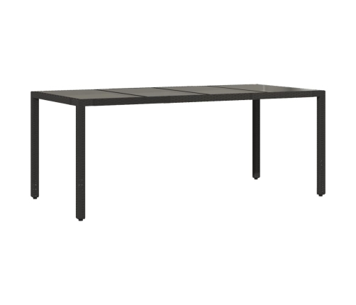 Set de mesa y sillas de jardín 9 pzas y cojines ratán PE negro
