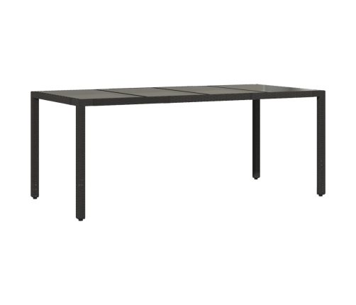 Set de mesa y sillas de jardín 9 pzas y cojines ratán PE negro
