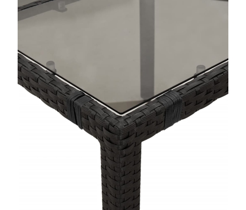 Set de mesa y sillas de jardín 9 pzas y cojines ratán PE negro
