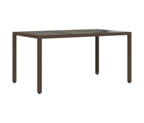 Set de mesa y sillas jardín 7 pzas con cojines ratán PE marrón