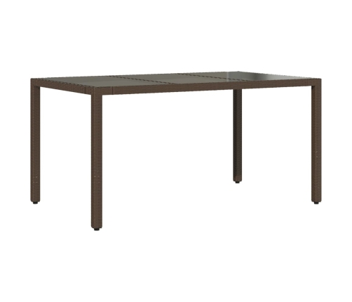 Set de mesa y sillas jardín 7 pzas con cojines ratán PE marrón