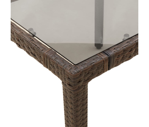Set de mesa y sillas jardín 7 pzas con cojines ratán PE marrón