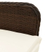 Set de mesa y sillas jardín 7 pzas con cojines ratán PE marrón