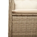 Set de mesa y sillas de jardín 5 pzas y cojines ratán PE beige