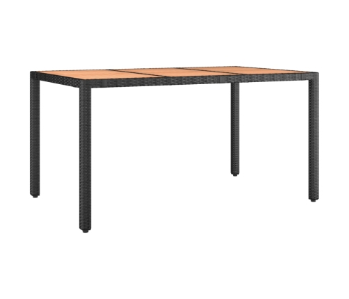 Set de mesa y sillas de jardín 7 pzas y cojines ratán PE negro
