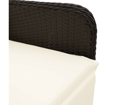 Set de mesa y sillas de jardín 7 pzas y cojines ratán PE negro