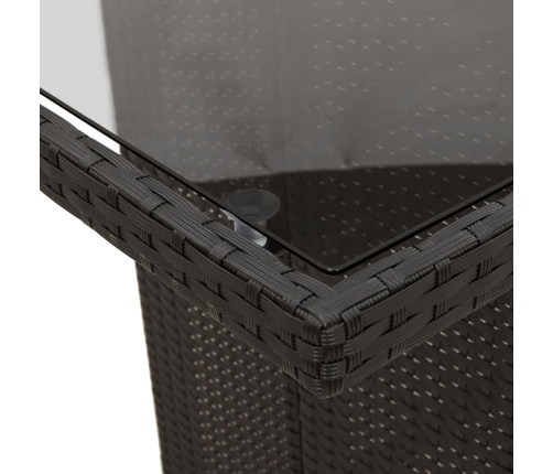 Set de mesa y sillas de jardín 7 pzas y cojines ratán PE negro