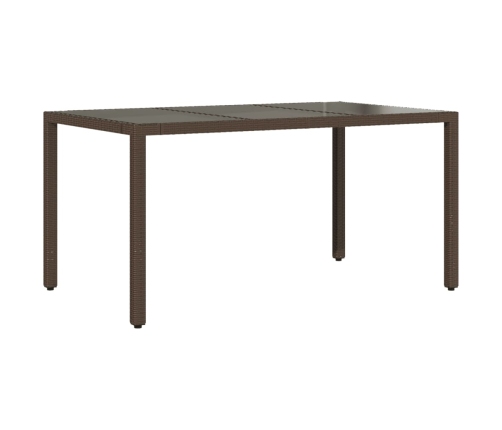 Set de mesa y sillas jardín 7 pzas con cojines ratán PE marrón