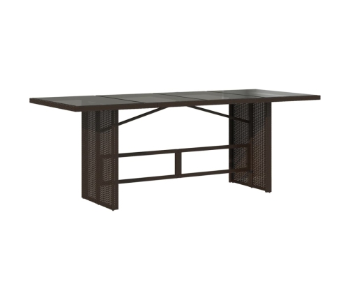 Set de mesa y sillas jardín 7 pzas con cojines ratán PE marrón