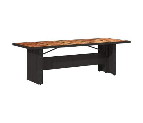 Set de mesa y sillas de jardín y cojines 11 pzas ratán PE negro