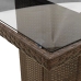 Set de mesa y sillas jardín 9 piezas y cojines ratán PE marrón