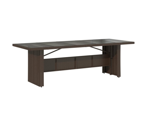 Set de mesa y sillas jardín 9 piezas y cojines ratán PE marrón