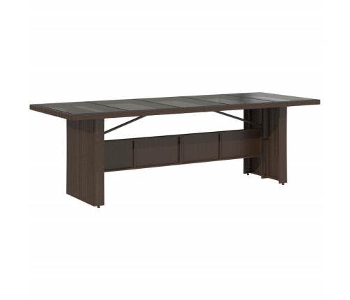 Set de mesa y sillas de jardín 11 pzs y cojines ratán PE marrón