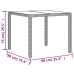 Set comedor jardín 3 pzas cojines ratán sintético vidrio negro
