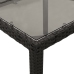 Set comedor jardín 5 pzas cojines ratán sintético vidrio negro