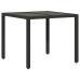 Set comedor jardín 5 pzas cojines ratán sintético vidrio negro