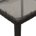 Set comedor jardín 5 pzas cojines ratán sintético vidrio negro