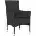 Set comedor jardín 7 pzas cojines ratán sintético vidrio negro