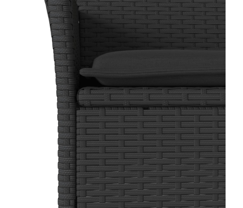 Set comedor jardín 7 pzas cojines ratán sintético vidrio negro