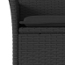 Set comedor jardín 7 pzas cojines ratán sintético vidrio negro