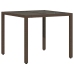 Set comedor jardín 5 pzas cojines ratán sintético vidrio marrón