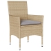 Set comedor jardín 5 pzas cojines ratán sintético vidrio beige