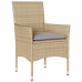 Set comedor jardín 7 pzas cojines ratán sintético vidrio beige