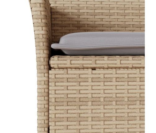 Set comedor jardín 7 pzas cojines ratán sintético vidrio beige