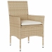 Set comedor jardín 3 pzas cojines ratán sintético vidrio beige