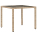 Set comedor jardín 3 pzas cojines ratán sintético vidrio beige