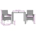 Set comedor jardín 3 pzas cojines ratán sintético vidrio beige