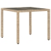 Set comedor jardín 5 pzas cojines ratán sintético vidrio beige