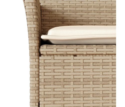 Set comedor jardín 7 pzas cojines ratán sintético vidrio beige