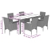 Set comedor jardín 7 pzas cojines ratán sintético vidrio beige