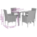 Set comedor jardín 5 pzas cojines ratán sintético vidrio blanco