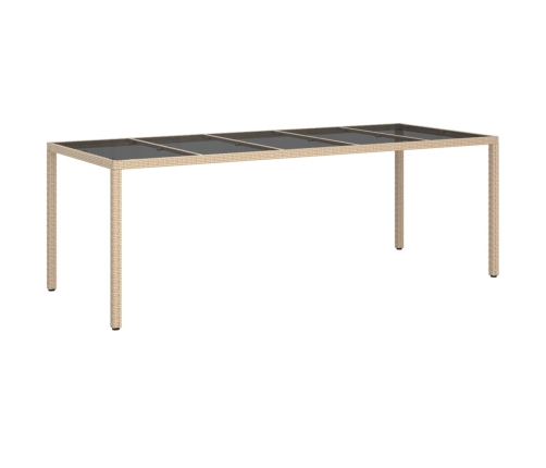 Set comedor jardín 9 pzas cojines ratán sintético vidrio beige