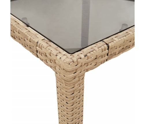 Set comedor jardín 9 pzas cojines ratán sintético vidrio beige