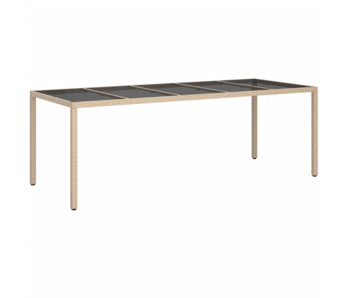 Set comedor jardín 11 pzas cojines ratán sintético vidrio beige