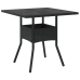 Set comedor jardín 3 pzas cojines ratán sintético vidrio negro