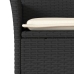 Set comedor jardín 3 pzas cojines ratán sintético vidrio negro