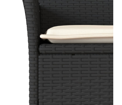Set comedor jardín 5 pzas cojines ratán sintético vidrio negro